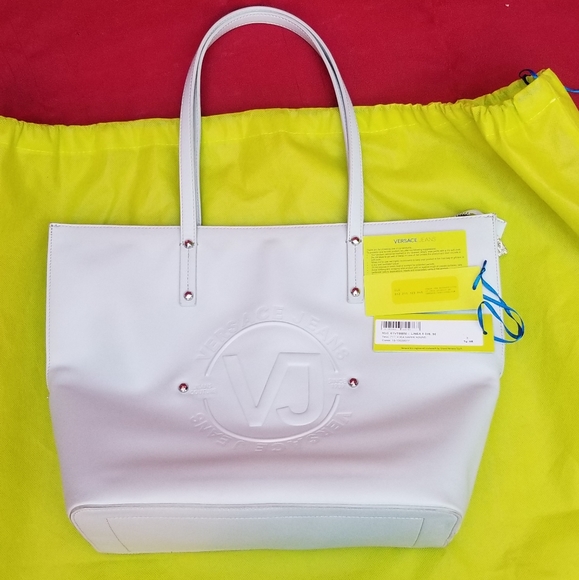 versace jeans white bag
